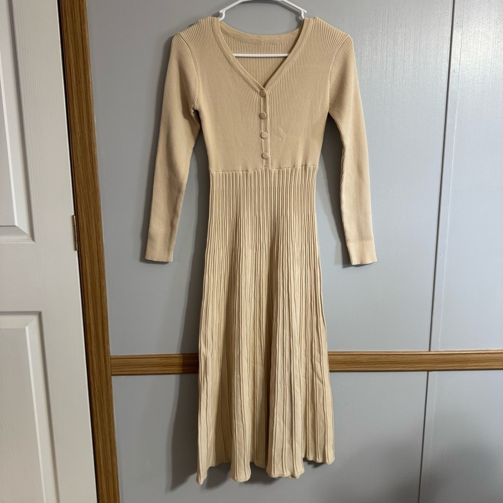 SHEIN Korean Style Ribbed Midi Dress Size Small